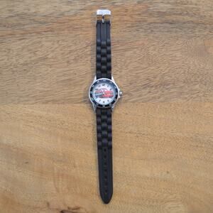 Disney Pixar Cars Lightning McQueen Watch Black Rubber Strap